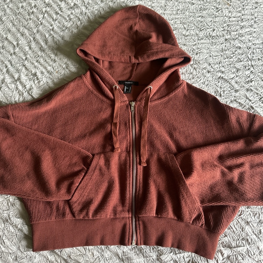Forever 21 Copper Zip-Up Hoodie
